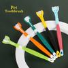 Three-Head Pet Toothbrush Multi-angle Brushing Teeth Cleaning Remove Tartar Bad Breath Dog Cat Pet Care Grooming Cleaning