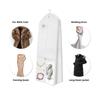 Saco Respirável Extra Longo de 72" para Vestido de Noiva para Armazenamento, Saco para Vestido de Noiva com 3 Bolsos Grandes Transparentes com Zíper para Sapatos e Joias