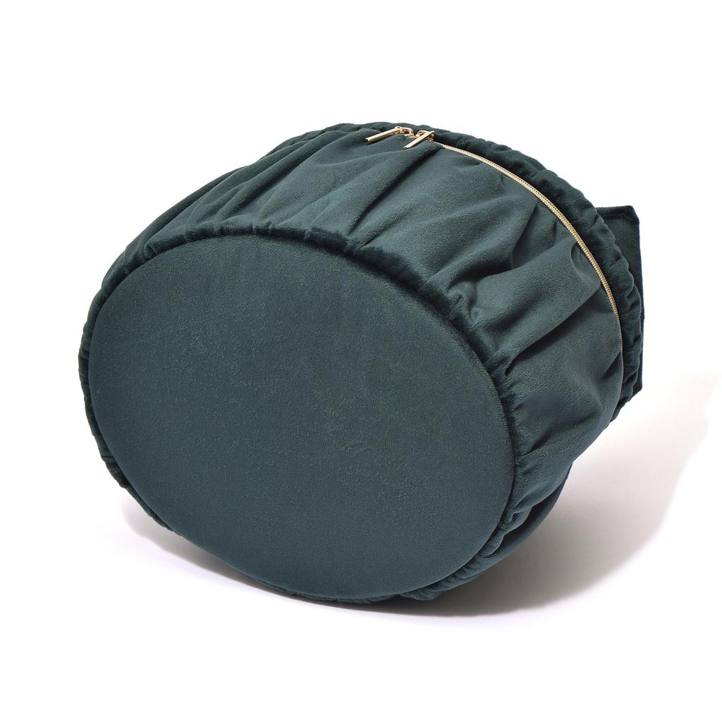 Francfranc Velvet Ribbon Vanity Cosmetic Makeup Makeup Storage Pouch, Large, Green, Pouch, Box,