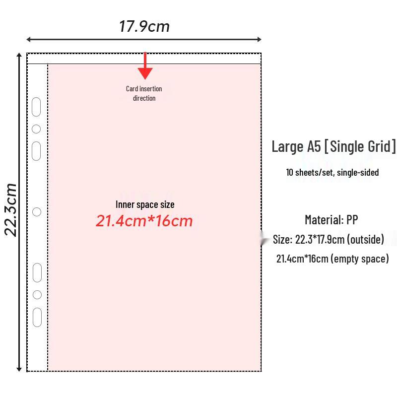 Transparent A4 and A5 Card Album Refills: 4-Pocket, 9-Pocket, 4-Inch Photo Pages