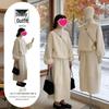 Trendy European & American Loose Fit Long Sleeve Top with High Waist Skirt - Casual Two-Piece Set for Spring & Autumn