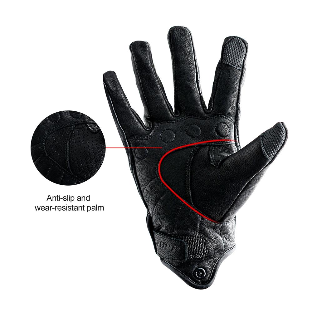 Motorcycle Touch Screen Gloves Full Finger Windproof Genuine Leather Off-road Racing Outdoor Protective Sports Riding Gloves