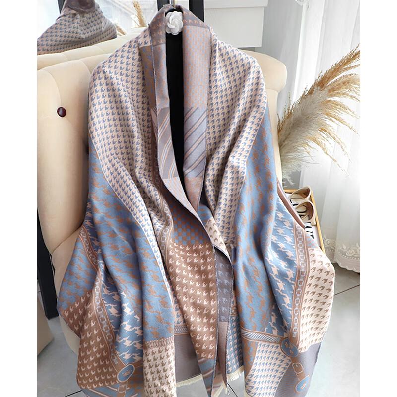 VICTORIA&VERA Winter Houndstooth Shawl Scarf