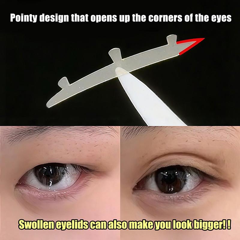 Double Eyelid Tape Sticker With Auxiliary Tool Invisible Fold Eyelid Paste Clear Beige Stripe Self-Adhesive Natural Eye Makeup