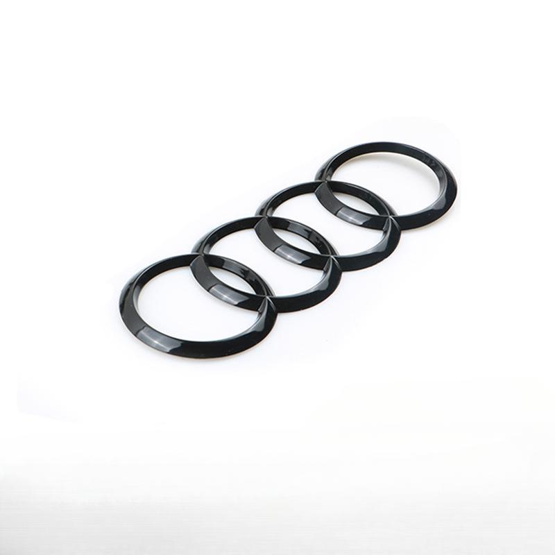 4Ring Logo For 3R A4 2020-2024 2007-2019 2004-2006 Quarrto ABS Glossy Black Car Front Bonnet Grill Badge Rear Trunk Sticker 5T uj90