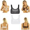 ქალთა Fishnet Spaghetti Shoulder Straps Crop Tank Top Swimwear Top