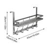 Over The Door Organizer Carbon Steel Bathroom Door Towel Rack No Drilling Hanging Rack With Basket And Hooks For Clothes Bag Key