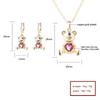 Hengdian Joyeria Chic 18K Gold Plated Brass Earrings Necklace Set With Cute Zircon Bear Design for Women Fashion Jewelry Set
