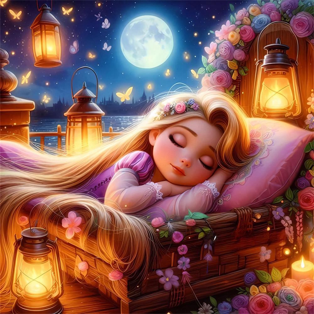 Disney Cartoon 5D Diamond Painting Full of Diamonds DIY Hand-applied Diamond Painting Princess Series Decorative Painting Kit