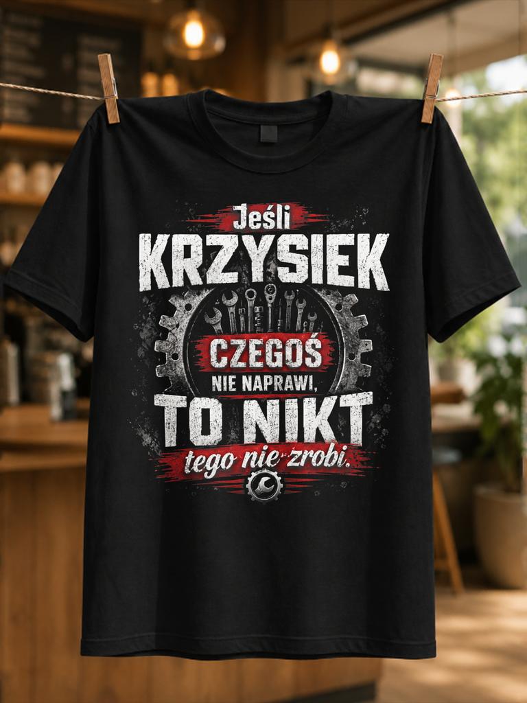 Jesli Krzysiek Czegos Nie Naprawi To Nikt Tego Nie Zrobi Gritty Red Gray Gears Wrench And Repair Unisex All Tshirt