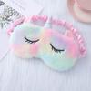 Unicorn Ears Plush Eye Mask with Embroidered Rabbit Design for Sleep Shading