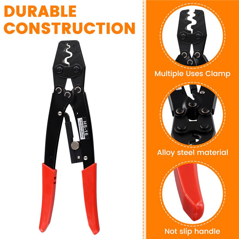 2025 Trend HS-16 Crimper Plier Ratchet Type Bare Terminal Crimping Pliers OT UT Crimping Tool Electric Terminal 1.5-16Mm²