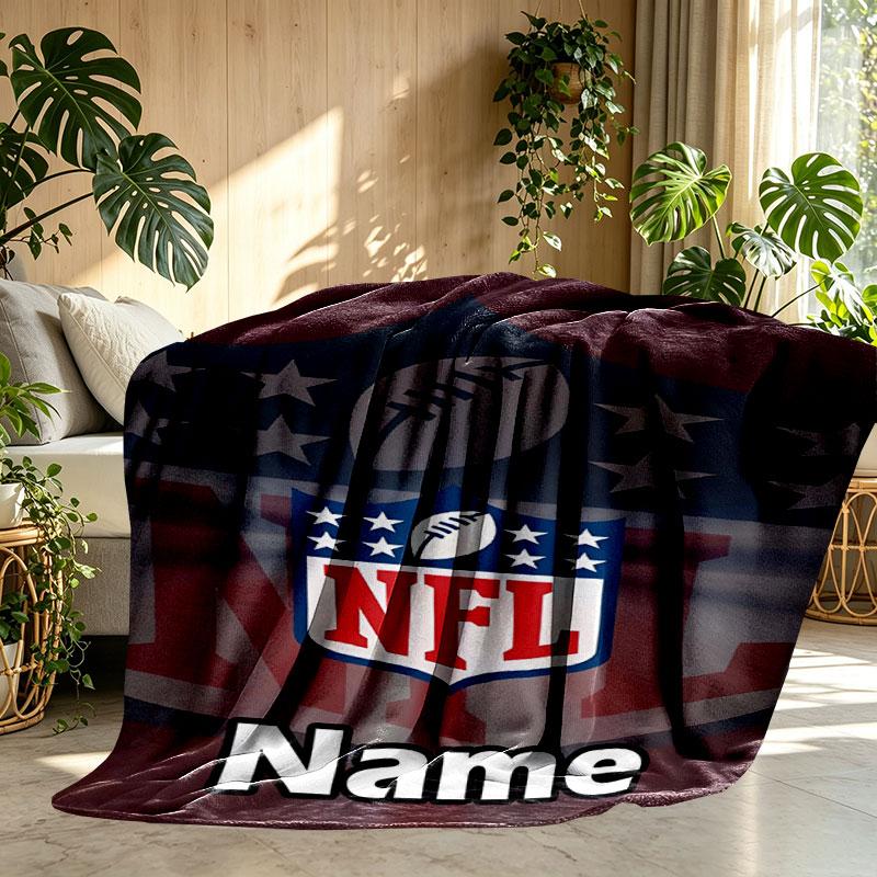 Custom Name Personalized NFL Print Blanket, Home Decor, Bedroom, Sofa, Camping, Couch, Gifts for Birthday Christmas