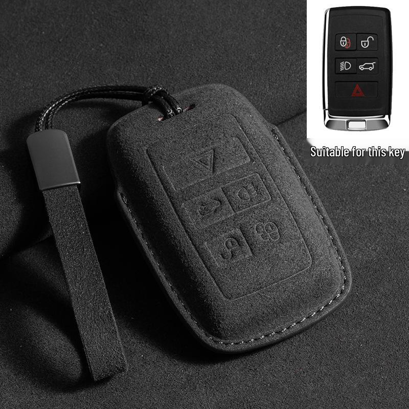 Compatible 3D Suede Key Cover for Land Rover, Range Rover Discovery, Sport 2, and Autobiography 4th/5th Gen Models.
