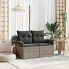 2-seater Garden Sofa with Storage and Cushions In Grey Poly Rattan 42006704