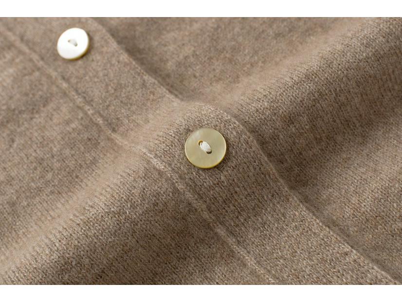 Uvolněný polokošilový límec 100% čistý kašmírový kardigan - Svetr střední délky