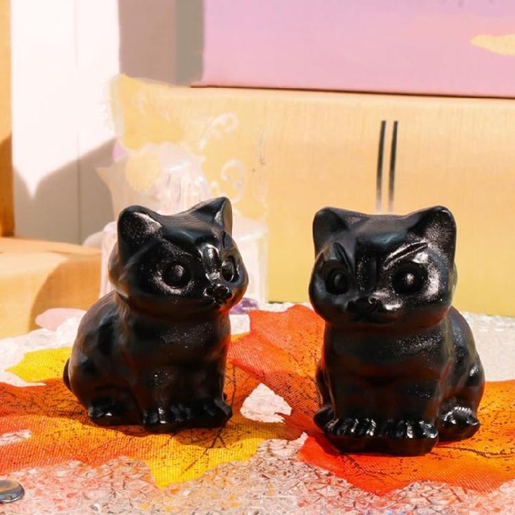 Kristall sitzende Katzen Statue Figuren Kätzchen Skulptur Katzen Dekorationen Schmuckstück für Büro Raum Haus Schreibtisch Dekorationen
