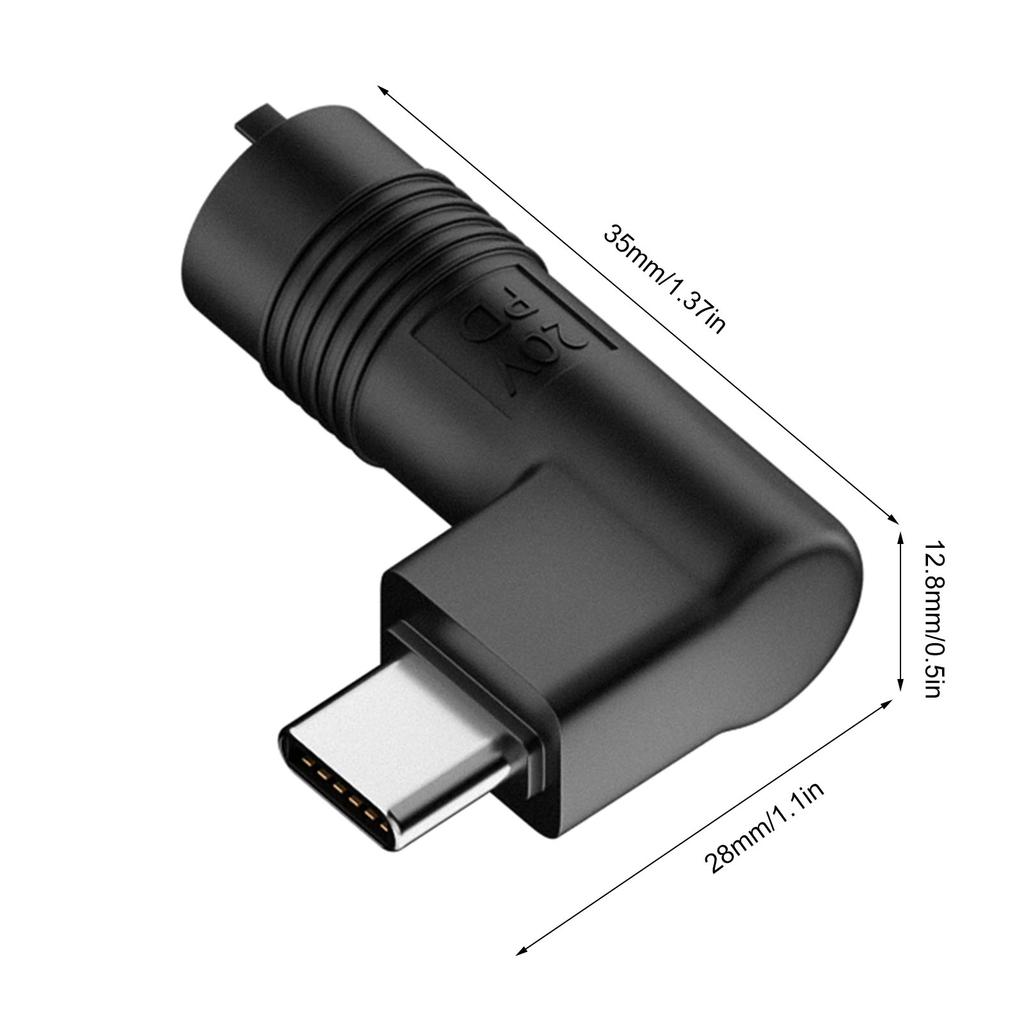 2.0mm 3Pin Male To Type C Male Conversion Adapter Black Converter Support 5V 9V 20V Charging for USB C Phones Laptops