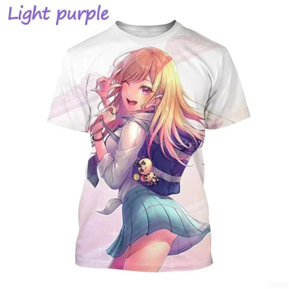 Summer Clothing Harajuku Anime Characters 3D Printed Round Neck Breathable Short Sleeved Casual Top for Men and Women