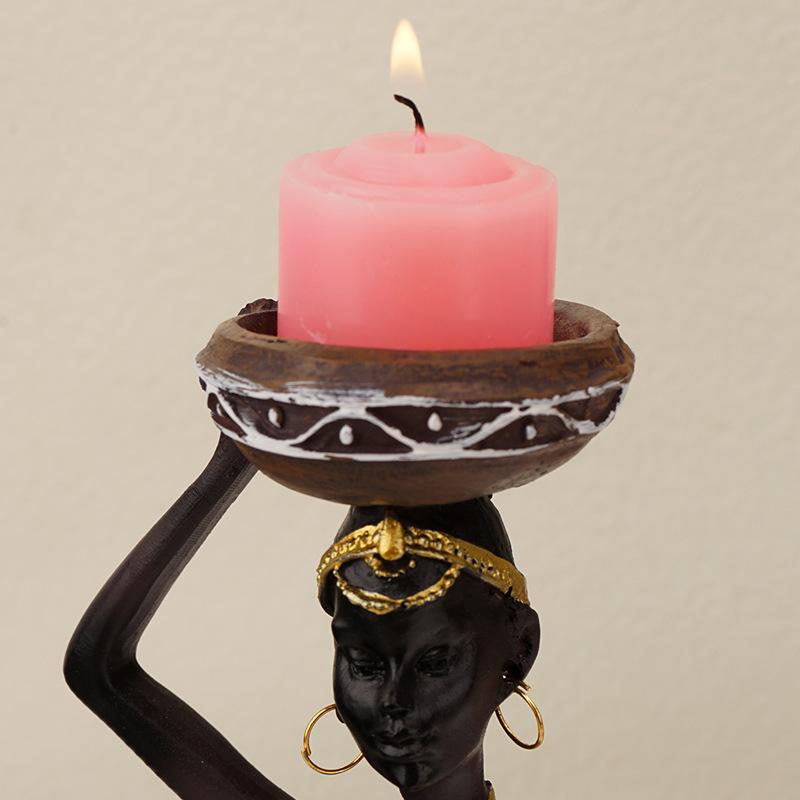 Nordic Good Premium Candlestick Ornaments Unique Resin Black Candlestick Ins Home Entrance Decoration Durable Durable