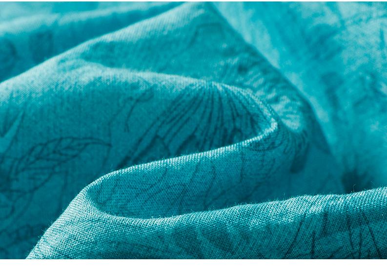 Bawełniano-lniana koszulka z krótkim rękawem, luźna, z okrągłym dekoltem, letnia, plus size
