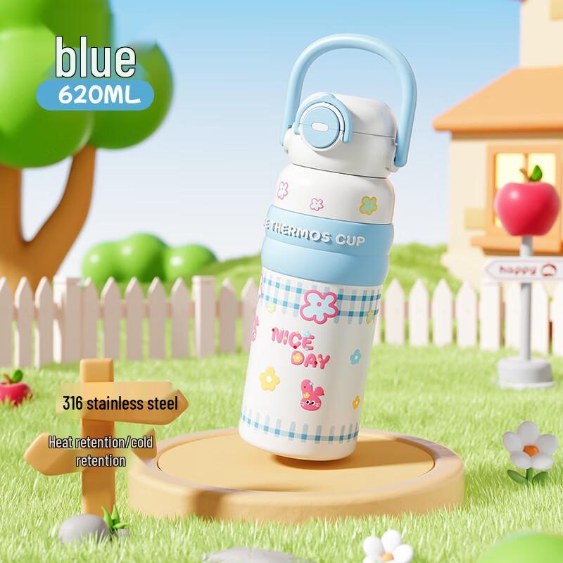 MRSIKEY 620ml Insulated Water Bottle with Straw