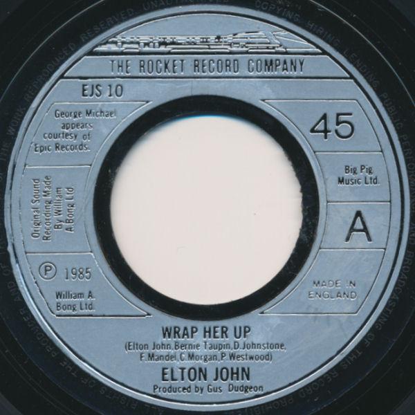 

7inch Record ELTON JOHN - Wrap Her Up EJS10 The Rocket Reco 1985 UK Rock Used