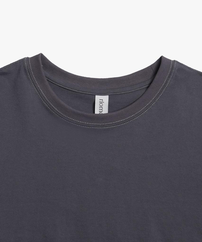 Liomeu Button Asymmetrical Short Sleeve T-Shirt_Charcoal : Radiant167