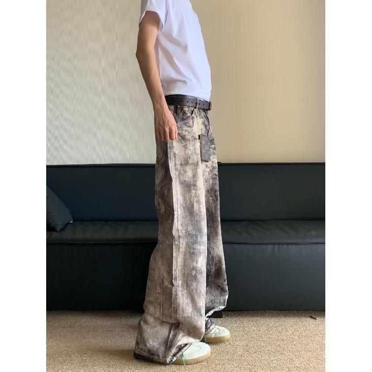 Lockere Freizeithosen für Herren im koreanischen Stil, trendige, vielseitige Hosen, bodenlange Hosen mit weitem Bein