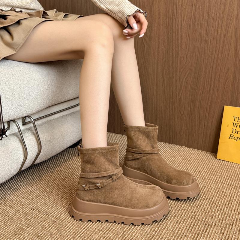 Fashion Autumn Winter Thick Bottom Woman Ankle Boot Fashion Platform Ladies Concise Zippers Mordern Short Booties