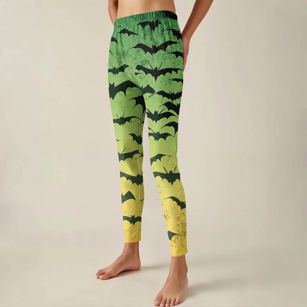 Women's Pants Halloween Printed Stretchy Soft Bottoms Casual Home Sleeping Pants