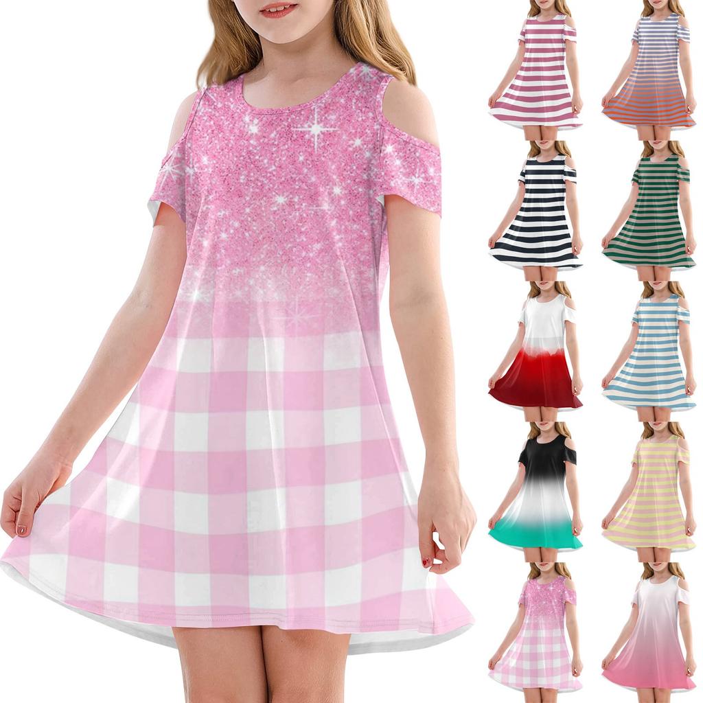 Girls' A-Line Dress -Summer Sleeveless Casual Sundress Toddler Dress