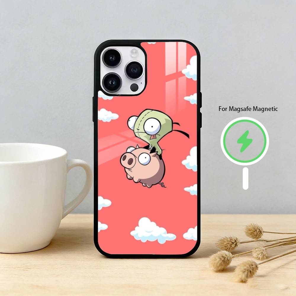 Cartoon I-Invader Zim Gir Phone Case For iPhone 17/16/15/14/13/12/Plus/Pro/Max for Magnetic Wireless Charging