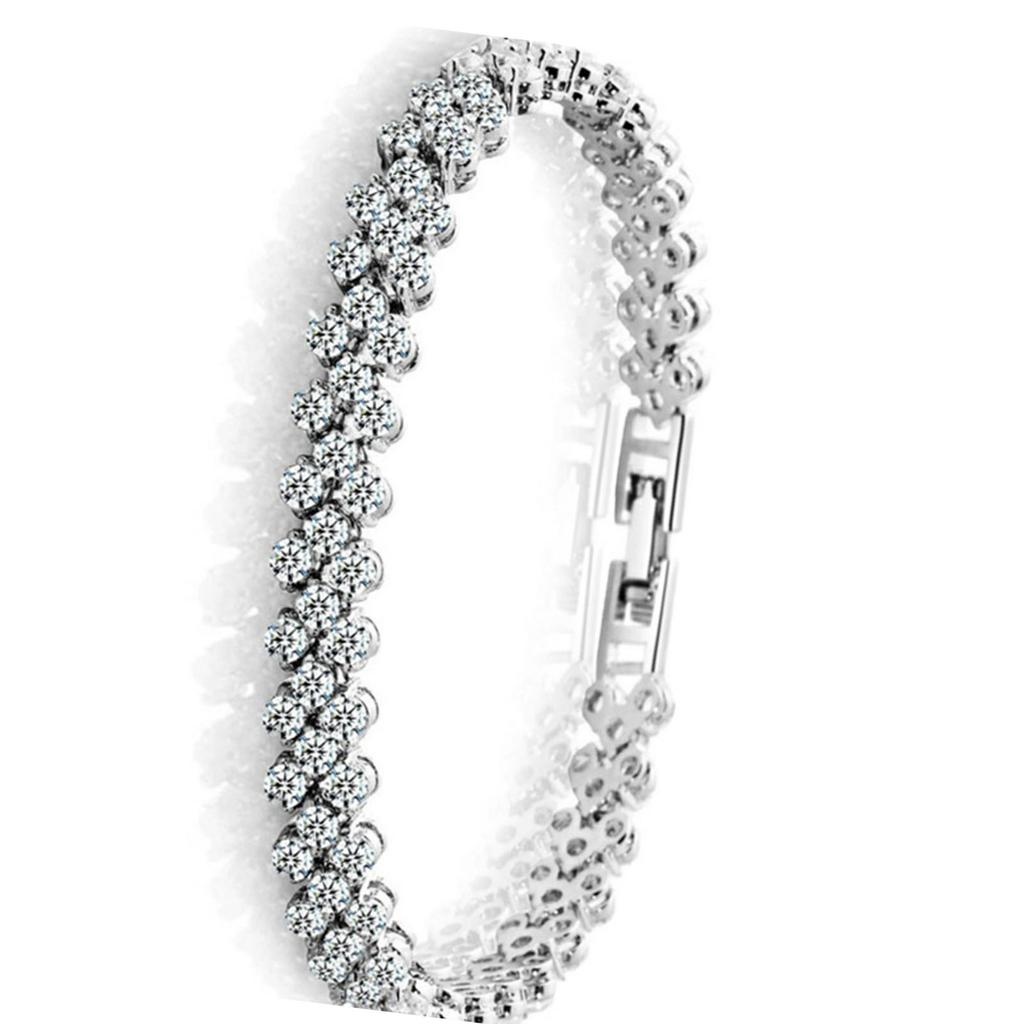 Classic Zirconia Bracelet Women Exquisite Fashionable Bracelet Jewelry Accessory for Dancing Party Dating