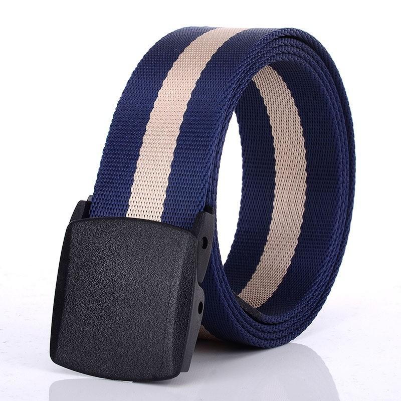 TUSHI Classic Ykk Plastic Buckle High-strength Nylon Elegant Stripe Men Women Canvas Knitted Belt