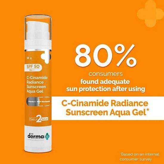 Das Derma Co C-Cinamide Sunscreen SPF 50 PA++++ Aqua Gel für Sonnenschutz und strahlende Haut, 50 g