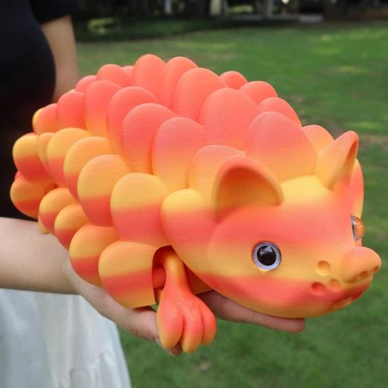3D Printed Hedgehog Figurine Movable Joints Simulated Hedgehog Stress Relief Fidget Toy Home Office Desktop Decoration Ornament