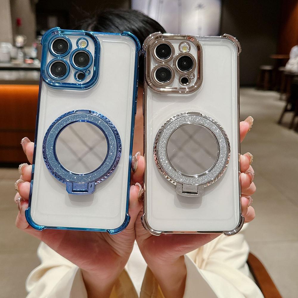 Beschichtung Spiegelhalter Ständer Weiches Silikon Vier Ecken Luftkissen Stoßfeste Schutzhülle für Samsung Xiaomi Poco Redmi
