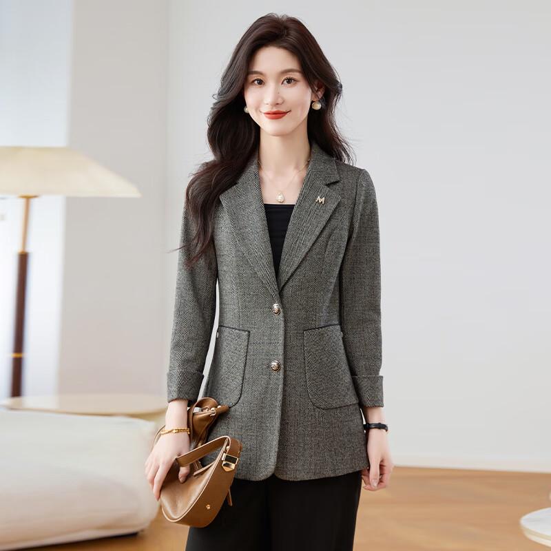 Kebeier Women's 2025 Spring Retro Plaid Blazer