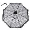 Anti UV Rain Umbrella Vintage Gothic Lace Umbrella, Black Bridal Parasol for Halloween Elegant Hollow Embroidery Witch Cosplay, Wedding Decoration,