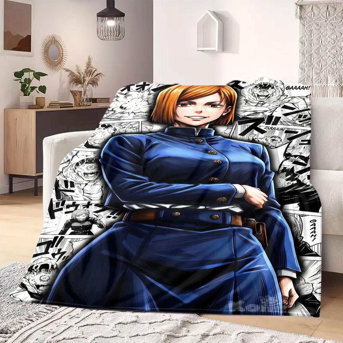 

Nobara Kugisaki Hammer Flannel Blanket Warm,Comfortable,Suitable for Bedrooms,Sofas,Beds,Chairs,Picnics,Travel 75x90cm