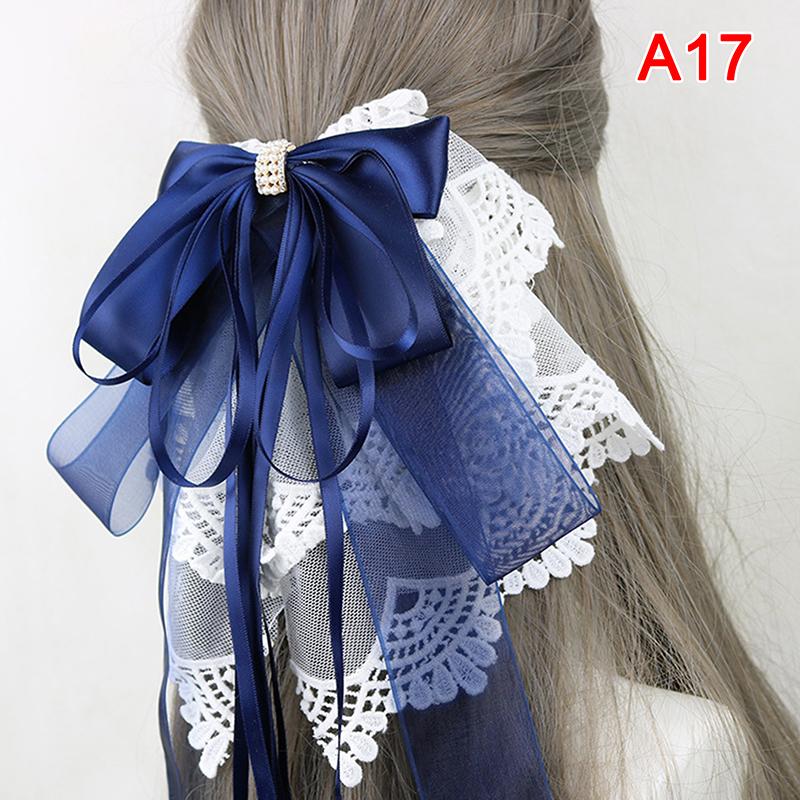 

1 шт., горничная принцесса Лолита, кружевной бант, заколка для волос, повязка на голову, косплей With lace темно-синий