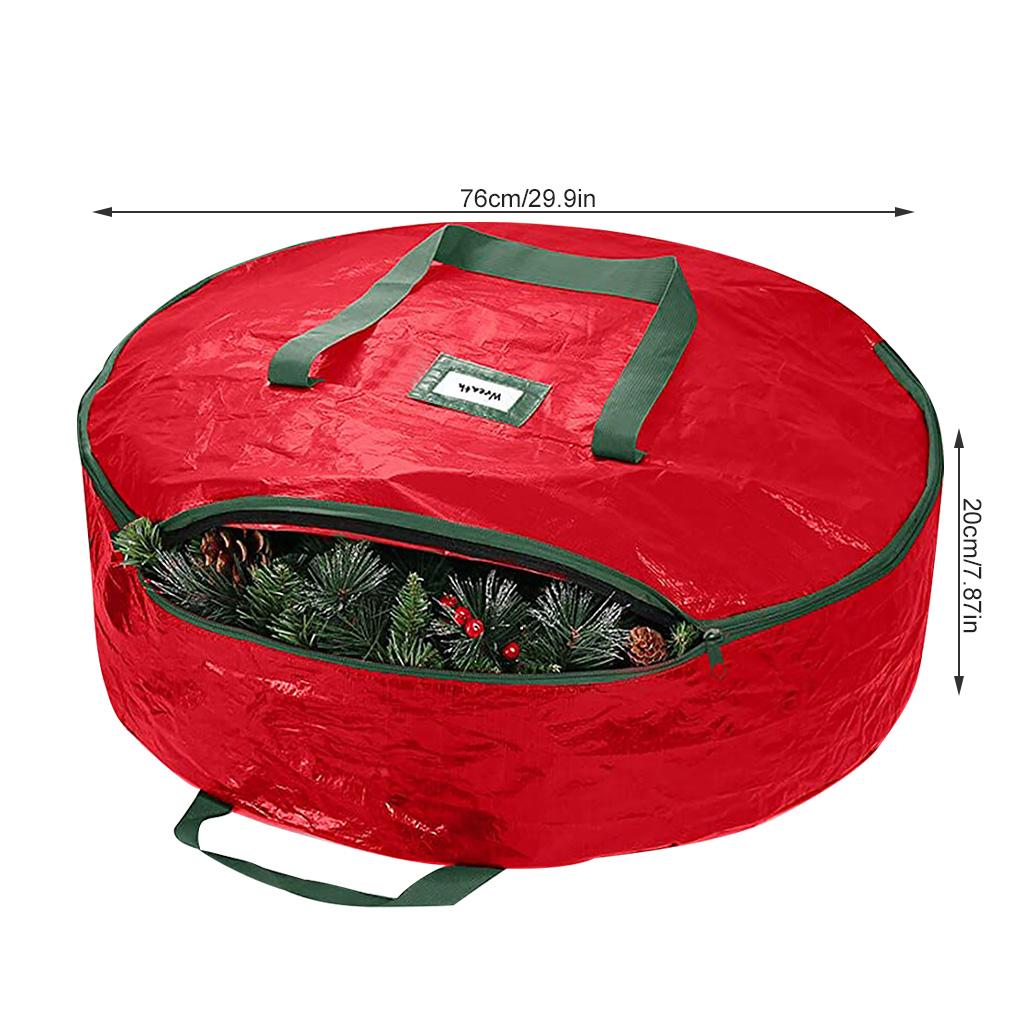 Holiday Christmas Wreaths Bag Dual Artificial Garlands Waterproof Storage Container Handle Decorative Seasons Toys Home