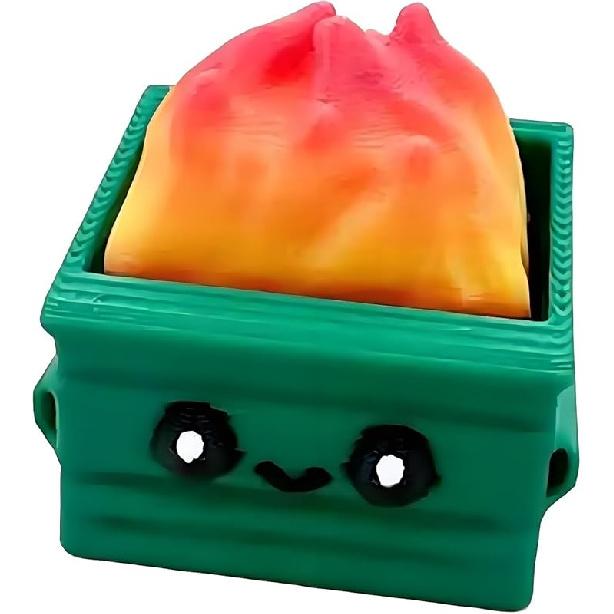 Funny Dumpster Fire Stress-Relief Clicker Fidget, Anxiety Relief Gift, Mini Fidget Toy Office Desk Accessories Decor