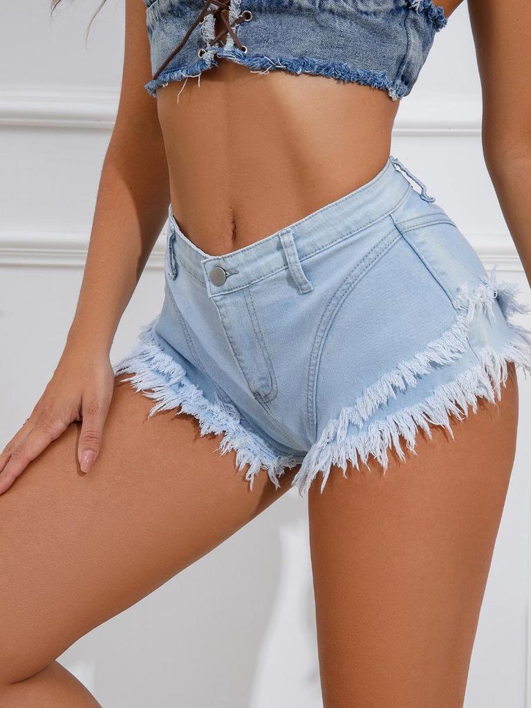 High Waist Summer Casual Cake Style Women's Denim Shorts
