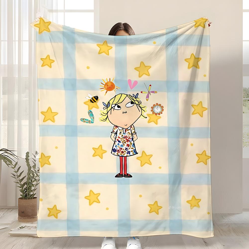 Anime Charlie und Lola Überwurf Kinderfreundliche Flanell-Kuscheldecke Weich Warm Antistatisch Waschbar Ganzjahres