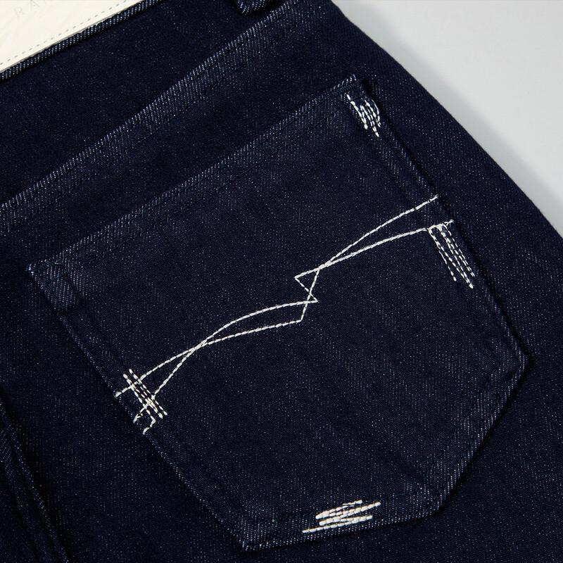 RAIN.CUN Women's Fleece-Lined High-Waist Straight Denim Jeans