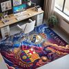 Tappeto con Motivo Calcio FC Barcelona, Tappetino Interno/Esterno, per Picnic, Sala Giochi, Camera da Letto, Ufficio, Soggiorno, Tappeto Decorazione Casa, Regalo di Compleanno