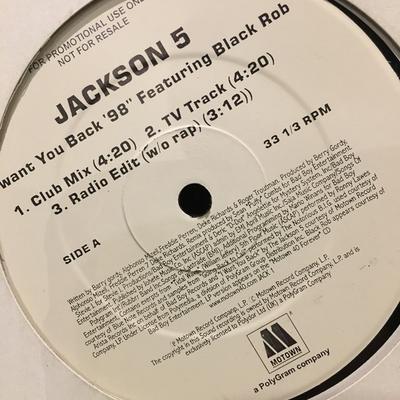 12inch Record JACKSON 5  I Want You Back 98  JACK001PROMO Motown Non Japan Rap  HipHopRB Used
