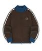 Oddstudio Sporty Track Semi-Crop Knit Zip-Up - Brown
